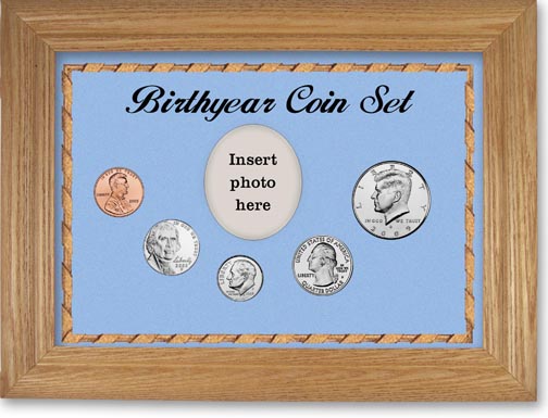 2009 Birth Year Coin Gift Set with a blue background and wheat frame MAIN