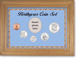 2013 Birth Year Coin Gift Set with a blue background and wheat frame THUMBNAIL