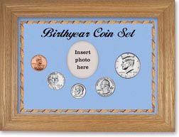 2017 Birth Year Coin Gift Set with a blue background and wheat frame THUMBNAIL