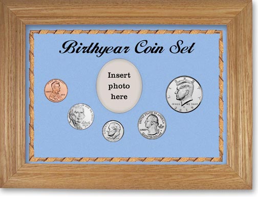 2019 Birth Year Coin Gift Set with a blue background and wheat frame MAIN