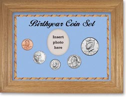 2019 Birth Year Coin Gift Set with a blue background and wheat frame THUMBNAIL