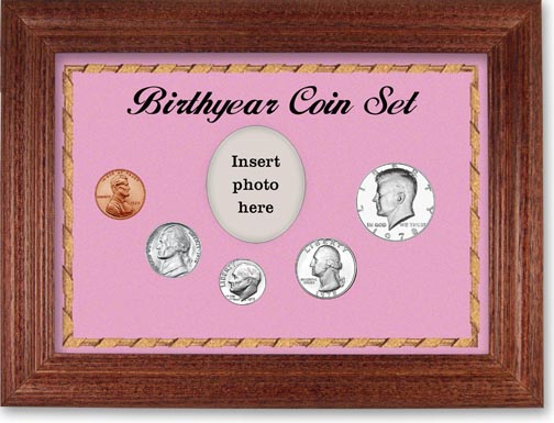 1978 Birth Year Coin Gift Set with a pink background and cherry frame MAIN