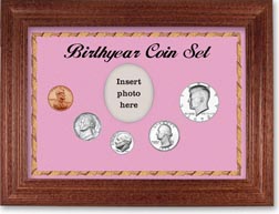 1978 Birth Year Coin Gift Set with a pink background and cherry frame THUMBNAIL