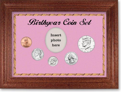 2003 Birth Year Coin Gift Set with a pink background and cherry frame LARGE