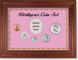 2004 Birth Year Coin Gift Set with a pink background and cherry frame THUMBNAIL