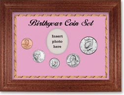 2019 Birth Year Coin Gift Set with a pink background and cherry frame THUMBNAIL
