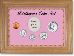 1967 Birth Year Coin Gift Set with a pink background and wheat frame THUMBNAIL