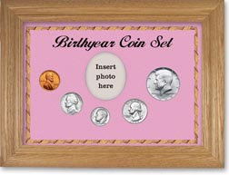 1969 Birth Year Coin Gift Set with a pink background and wheat frame THUMBNAIL