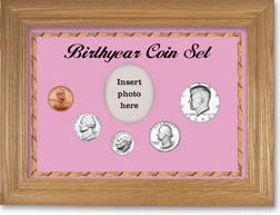 1973 Birth Year Coin Gift Set with a pink background and wheat frame THUMBNAIL