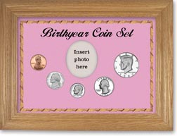 1982 Birth Year Coin Gift Set with a pink background and wheat frame THUMBNAIL
