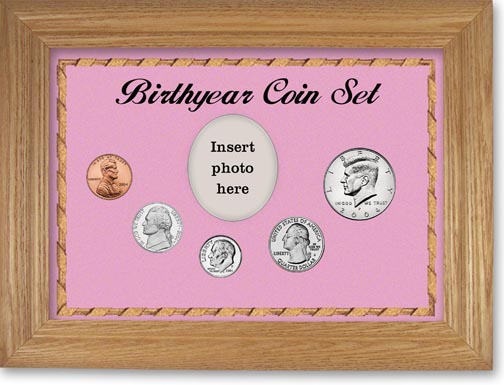 2004 Birth Year Coin Gift Set with a pink background and wheat frame MAIN