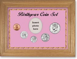 2004 Birth Year Coin Gift Set with a pink background and wheat frame THUMBNAIL