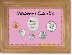 2008 Birth Year Coin Gift Set with a pink background and wheat frame THUMBNAIL