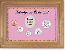 2013 Birth Year Coin Gift Set with a pink background and wheat frame THUMBNAIL