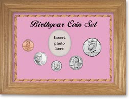 2019 Birth Year Coin Gift Set with a pink background and wheat frame THUMBNAIL