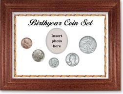 1934 Birth Year Coin Gift Set with a white background and cherry frame THUMBNAIL