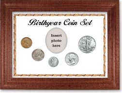 1940 Birth Year Coin Gift Set with a white background and cherry frame THUMBNAIL