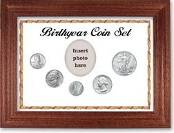 1943 Birth Year Coin Gift Set with a white background and cherry frame THUMBNAIL