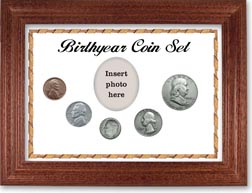 1949 Birth Year Coin Gift Set with a white background and cherry frame THUMBNAIL