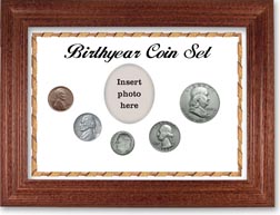 1953 Birth Year Coin Gift Set with a white background and cherry frame THUMBNAIL