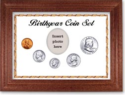 1962 Birth Year Coin Gift Set with a white background and cherry frame THUMBNAIL