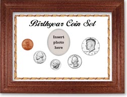 1970 Birth Year Coin Gift Set with a white background and cherry frame THUMBNAIL