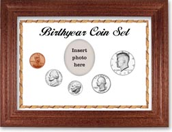 1972 Birth Year Coin Gift Set with a white background and cherry frame THUMBNAIL