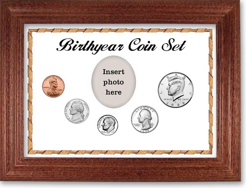 1998 Birth Year Coin Gift Set with a white background and cherry frame LARGE