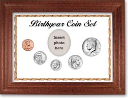 Birth Year Coin Gift Set with a white background and cherry frame THUMBNAIL