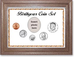 1978 Birth Year Coin Gift Set with a white background and dark oak frame THUMBNAIL