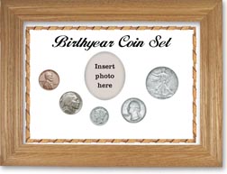 1934 Birth Year Coin Gift Set with a white background and wheat frame THUMBNAIL