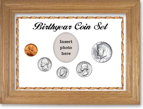 1967 Birth Year Coin Gift Set with a white background and wheat frame LARGE