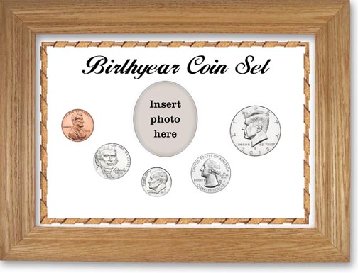 2013 Birth Year Coin Gift Set with a white background and wheat frame LARGE