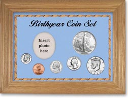 1986 Birth Year Deluxe Gift Set with a blue background and wheat frame THUMBNAIL