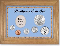 2004 Birth Year Deluxe Gift Set with a blue background and wheat frame THUMBNAIL
