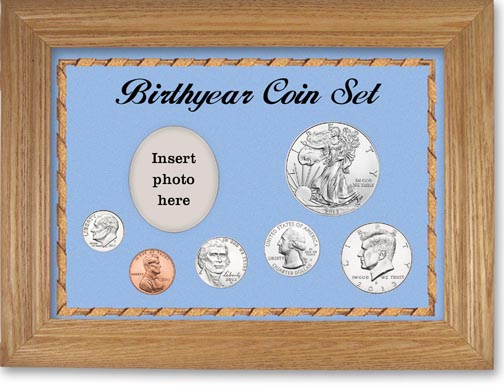 2013 Birth Year Deluxe Gift Set with a blue background and wheat frame LARGE