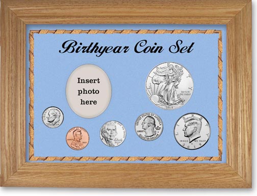 2019 Birth Year Deluxe Gift Set with a blue background and wheat frame MAIN