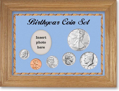 2024 Birth Year Deluxe Gift Set with a blue background and wheat frame LARGE