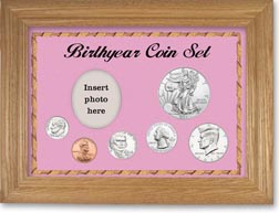 2013 Birth Year Deluxe Gift Set with a pink background and wheat frame THUMBNAIL
