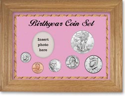 2019 Birth Year Deluxe Gift Set with a pink background and wheat frame THUMBNAIL