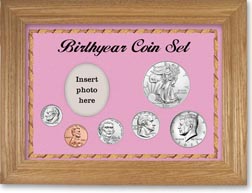 Birth Year Deluxe Gift Set with a pink background and wheat frame THUMBNAIL