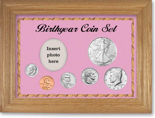 2024 Birth Year Deluxe Gift Set with a pink background and wheat frame LARGE