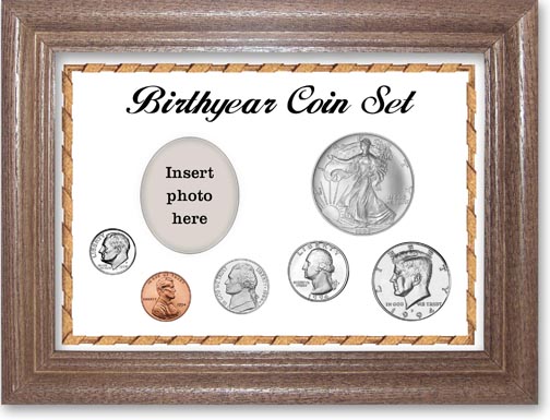 1994 Birth Year Deluxe Gift Set with a white background and dark oak frame MAIN