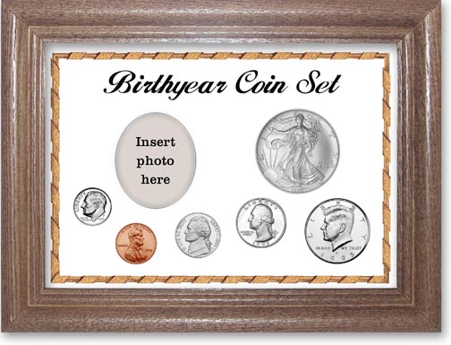 1995 Birth Year Deluxe Gift Set with a white background and dark oak frame MAIN