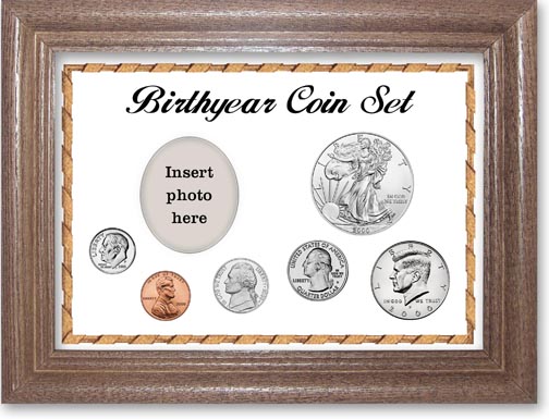 2000 Birth Year Deluxe Gift Set with a white background and dark oak frame MAIN