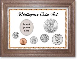 2004 Birth Year Deluxe Gift Set with a white background and dark oak frame THUMBNAIL