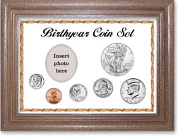 2008 Birth Year Deluxe Gift Set with a white background and dark oak frame THUMBNAIL