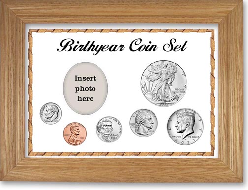 Birth Year Deluxe Gift Set with white background and wheat frame LARGE