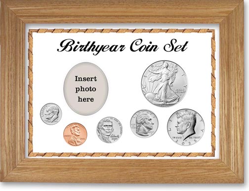 Birth Year Deluxe Gift Set with white background and wheat frame LARGE