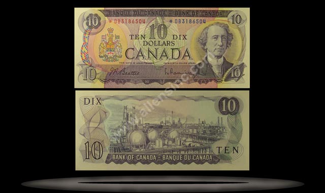 Canada Banknote, 10 Dollars, 1971, P#88c MAIN